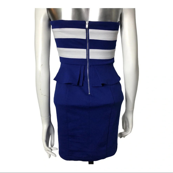 🛍️3/$40 Forever 21 Blue Strapless Dress Size Small - Picture 4 of 6